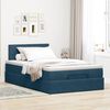 vidaXL Ottoman bed met matras en LED's 120x200cm fluweel donkerblauw