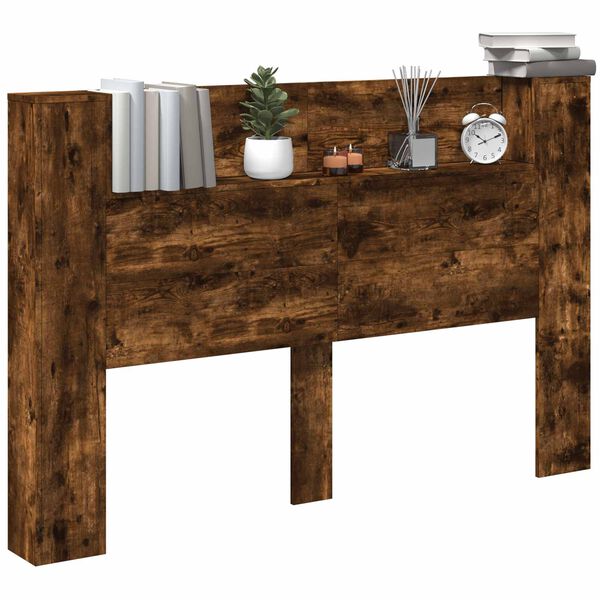 vidaXL Hoofdbord Gerookt eiken 160 x 16,5 x 103,5 cm Bewerkt hout