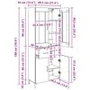 vidaXL Highboard Artisan Eiken 69,5 x 34 x 180 cm Bewerkt hout