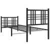 vidaXL Bedframe met hoofd- en voeteneinde metaal zwart 75x190 cm