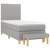 vidaXL Boxspring met matras stof lichtgrijs 90x190 cm