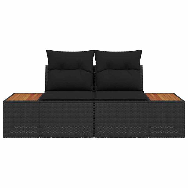 vidaXL Tuinbank Zwart 184 x 62 x 85cm poly rattan