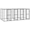 vidaXL Hondenkennel met dak 9,68 m&sup2; staal