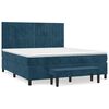 vidaXL Boxspring met matras fluweel donkerblauw 180x200 cm