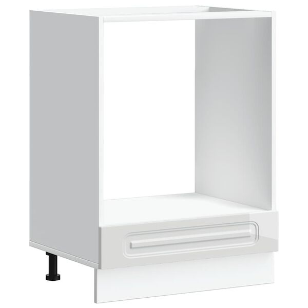 vidaXL Ovenkast Kalmar bewerkt hout hoogglans wit