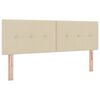 vidaXL Boxspringbed met matras met hoofdeinde Cr&egrave;me 160 x 200 cm Stof