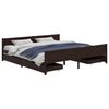 vidaXL Bedframe met 4 lades massief grenenhout donkerbruin 180x200 cm