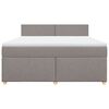 vidaXL Boxspring met matras stof taupe 180x200 cm