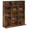 vidaXL CD Kast Gerookt eiken 96 x 23,5 x 97,5 cm Bewerkt hout