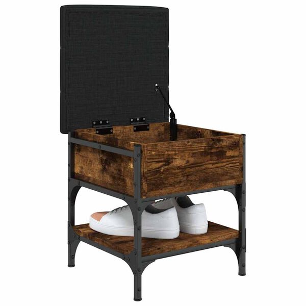 vidaXL Schoenenbank 42x42x45 cm bewerkt hout gerookt eikenkleurig