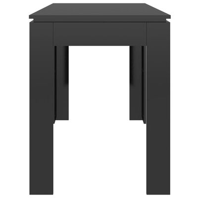 vidaXL Eettafel 120x60x76 cm spaanplaat hoogglans zwart