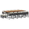 vidaXL 15-delige Tuinset met kussens poly rattan zwart