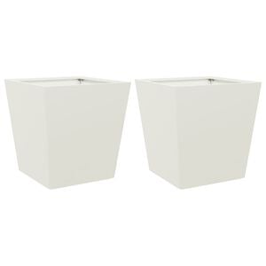 vidaXL Plantenbakken 2 st 40x40x40 cm staal wit