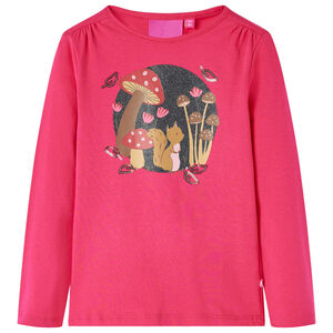 Kindershirt met lange mouwen 104 felroze