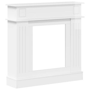 vidaXL Haardomlijsting Hoogglans Wit 102 x 26 x 100 cm Bewerkt hout