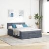 vidaXL Ottoman bed met matras 140x190cm fluweel donkergrijs