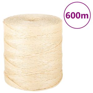 vidaXL Touw 2 mm 600 m 100% sisal