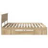 vidaXL Bedframe met hoofdeinde Sonoma Eiken 200 x 200 cm Bewerkt hout