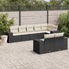 vidaXL 8-delige Loungeset met kussens poly rattan zwart