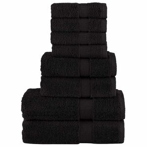 vidaXL 8-delige Handdoekenset SOLUND 600 g/m&sup2; zwart