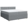 vidaXL Boxspring met matras stof lichtgrijs 200x200 cm