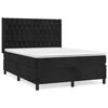 vidaXL Boxspring met matras fluweel zwart 140x200 cm