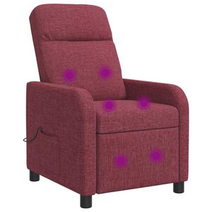 vidaXL Massage Recliner Wijnrood Stof