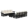 vidaXL Tuinbankenset 9 st Zwart en Cream Wit poly rattan