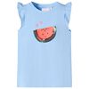 vidaXL Kindershirt met ruches aan de mouwen 128 lichtblauw