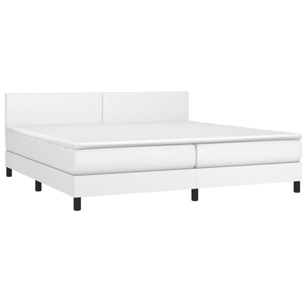 vidaXL Boxspring met matras en LED kunstleer wit 200x200 cm