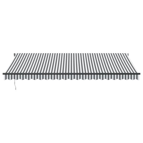 vidaXL Luifel handmatig uittrekbaar 500x350 cm antraciet en wit