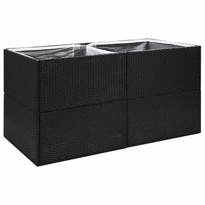 vidaXL Plantenbak 157x80x80 cm poly rattan zwart
