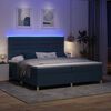 vidaXL LED Box Spring Bed met matras Blauw 200 x 200 cm Stof