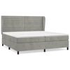 vidaXL Boxspring met matras fluweel lichtgrijs 200x200 cm