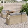 vidaXL Tuin Sofa Set met opslag 6 pcs Beige Poly riet