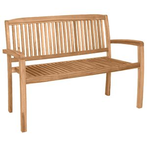 vidaXL Tuinbank 2-zits stapelbaar 120 cm massief teakhout