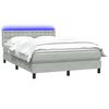 vidaXL Boxspring met matras en LED fluweel lichtgrijs 160x210 cm