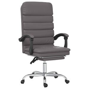 vidaXL Massage Relaxfauteuil voor op kantoor grijs kunstleer