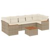 vidaXL 8-delige Loungeset met kussens poly rattan beige