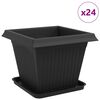 vidaXL Plantenpotten 24 pcs Zwart 38 x 38 x 30 cm Kunststof