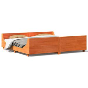 vidaXL Bedframe zonder matras massief grenenhout wasbruin 180x200 cm