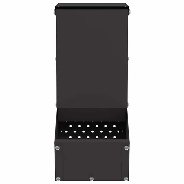 vidaXL Konijnenvoer Zwart 12,5 x 26 x 28,5 cm Koudgewalst Staal