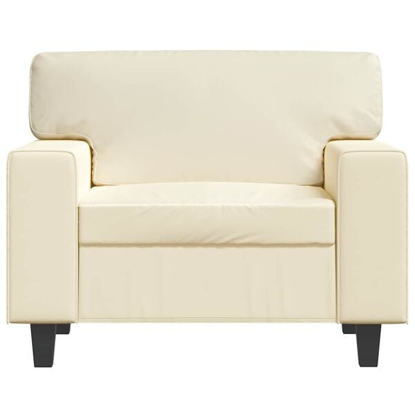 vidaXL Fauteuil 60 cm kunstleer cr&egrave;mekleurig