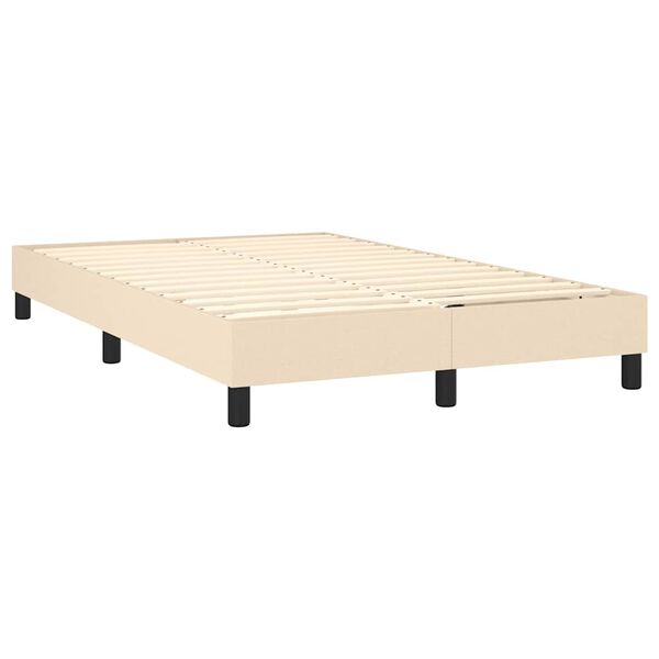 vidaXL Boxspring met matras stof cr&egrave;mekleurig 120x200 cm