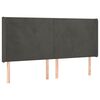 vidaXL Hoofdbord LED 183x16x118/128 cm fluweel donkergrijs