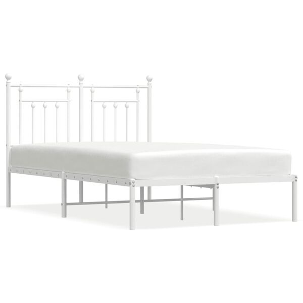 vidaXL Bedframe met hoofdbord metaal wit 120x190 cm