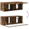 vidaXL Tv-meubelset Wandgemonteerd 2 pcs Gerookt eiken Bewerkt hout