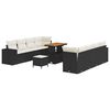 vidaXL Tuin Sofa Set met kussen 11 pcs Zwart poly rattan