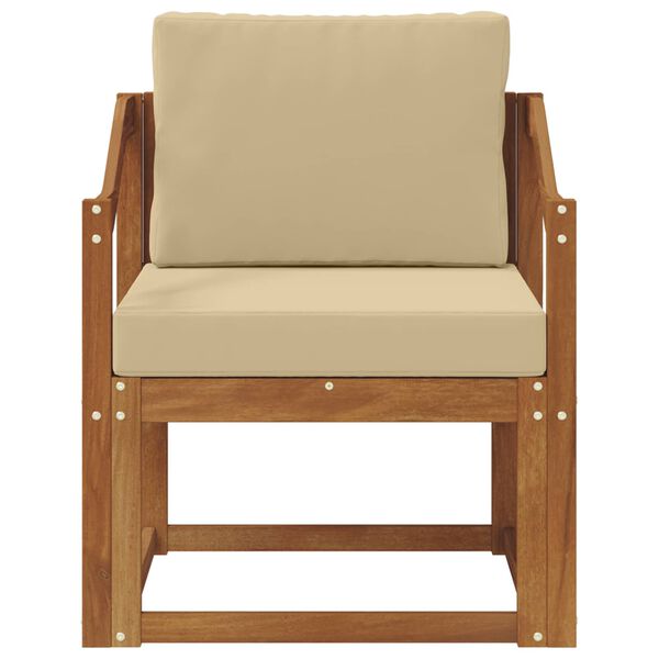 vidaXL Tuinbank Massief Acaciahout en Polyester Naturel