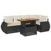 vidaXL 6-delige Loungeset met kussens poly rattan zwart